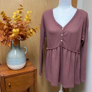 PINKMSTYLE Women's Long Sleeve V Neck Top